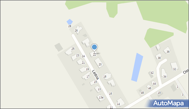 Kruszyn Krajeński, Leśna, 22, mapa Kruszyn Krajeński