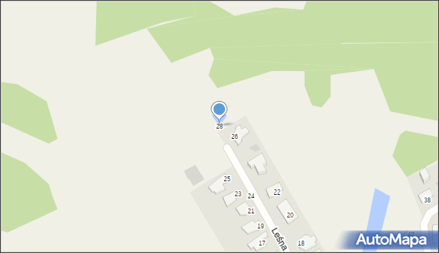 Kruszyn Krajeński, Leśna, 28, mapa Kruszyn Krajeński