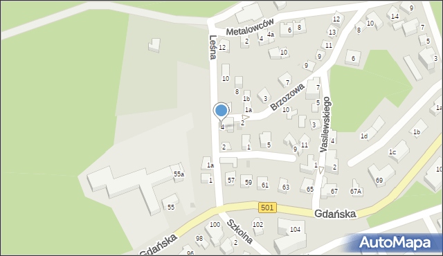 Krynica Morska, Leśna, 4, mapa Krynica Morska