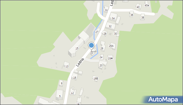 Krynica-Zdrój, Leśna, 22, mapa Krynica-Zdrój