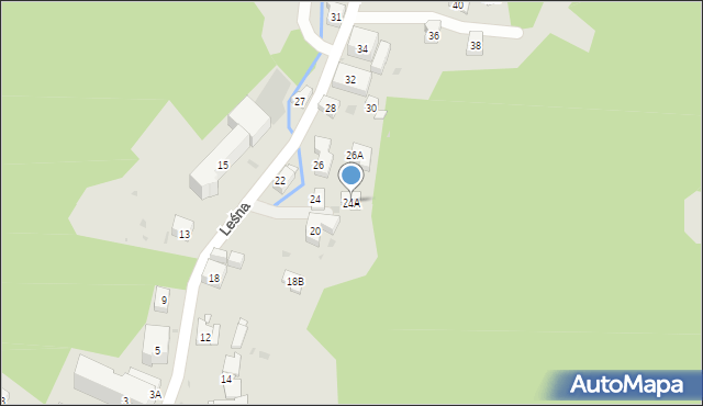 Krynica-Zdrój, Leśna, 24A, mapa Krynica-Zdrój