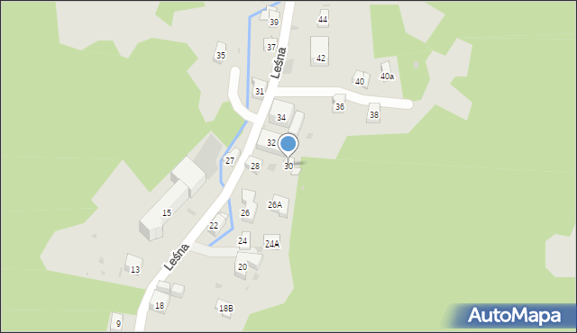 Krynica-Zdrój, Leśna, 30, mapa Krynica-Zdrój