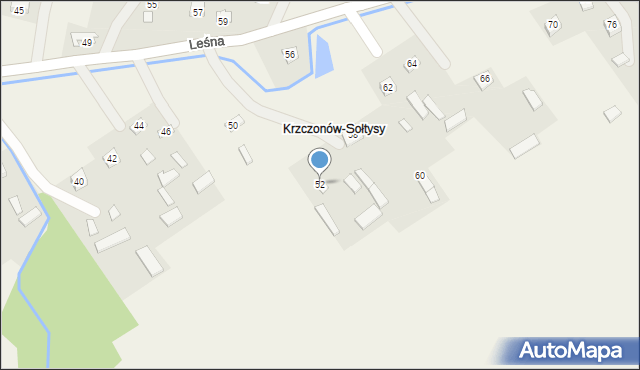 Krzczonów, Leśna, 52, mapa Krzczonów