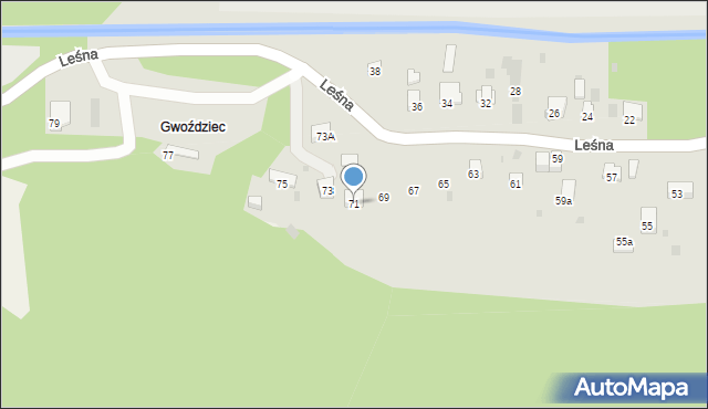 Krzeszowice, Leśna, 71, mapa Krzeszowice