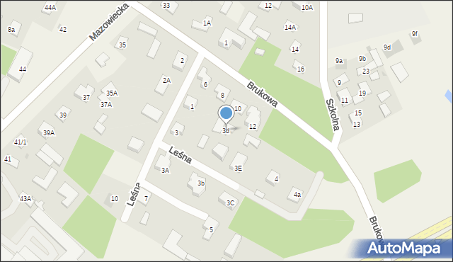 Księżyno, Leśna, 3d, mapa Księżyno
