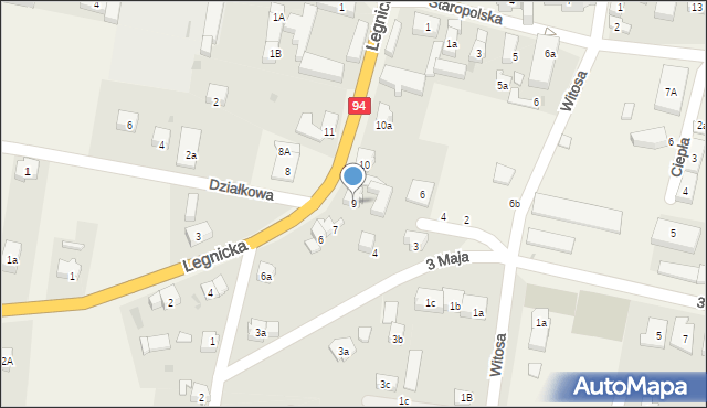 Kunice, Legnicka, 9, mapa Kunice