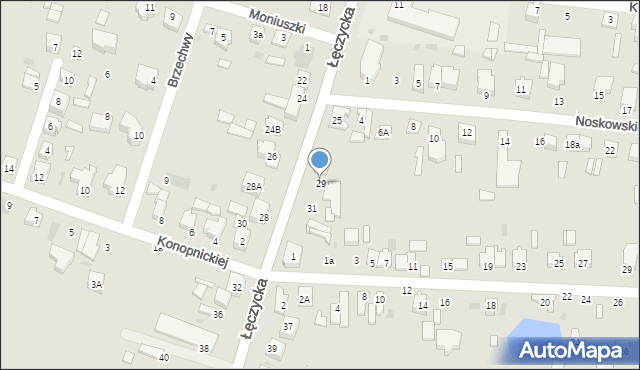 Kutno, Łęczycka, 29, mapa Kutno