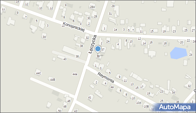 Kutno, Łęczycka, 39, mapa Kutno