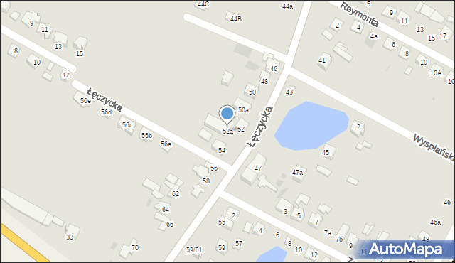 Kutno, Łęczycka, 52a, mapa Kutno