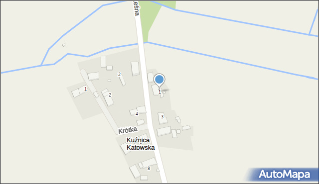 Kuźnica Katowska, Leśna, 1, mapa Kuźnica Katowska