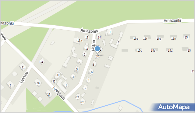 Łąck, Leśna, 10, mapa Łąck