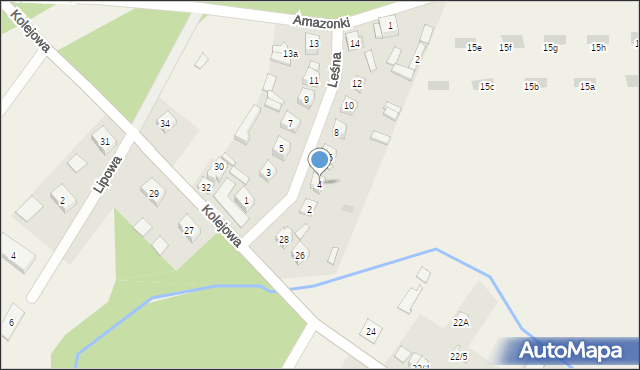 Łąck, Leśna, 4, mapa Łąck