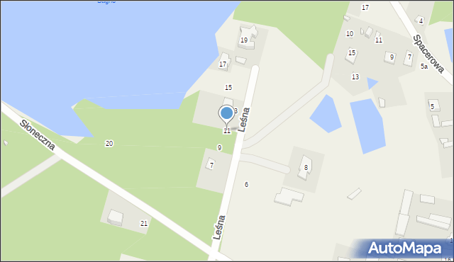 Ładzyń, Leśna, 11, mapa Ładzyń