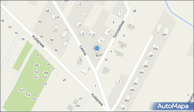 Łajski, Leśna, 6A, mapa Łajski