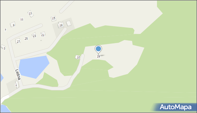 Łapalice, Leśna, 14, mapa Łapalice