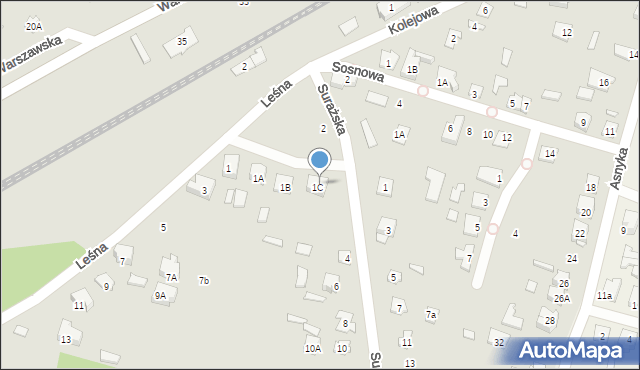 Łapy, Leśna, 4, mapa Łapy