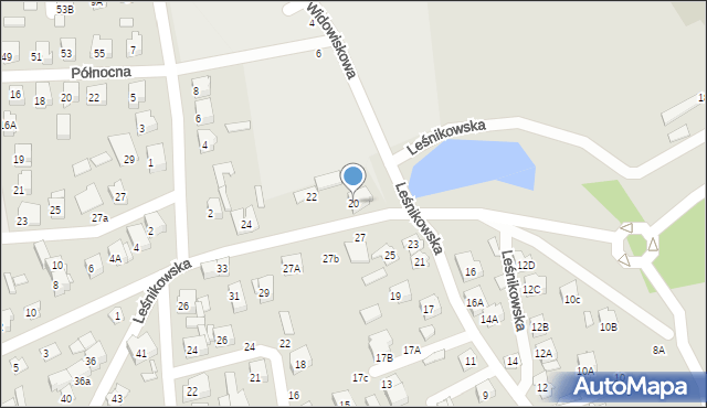 Łapy, Leśnikowska, 20, mapa Łapy