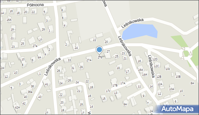 Łapy, Leśnikowska, 27b, mapa Łapy