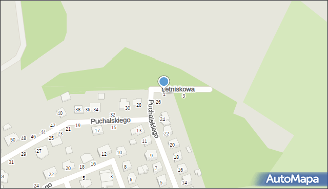 Łapy, Letniskowa, 1, mapa Łapy