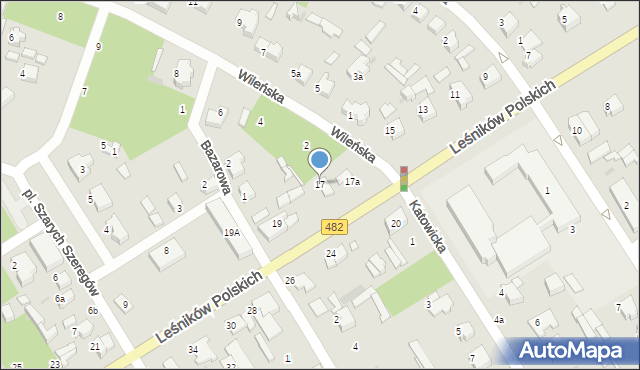 Łask, Leśników Polskich, 17, mapa Łask