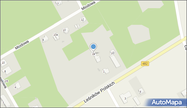 Łask, Leśników Polskich, 1a, mapa Łask