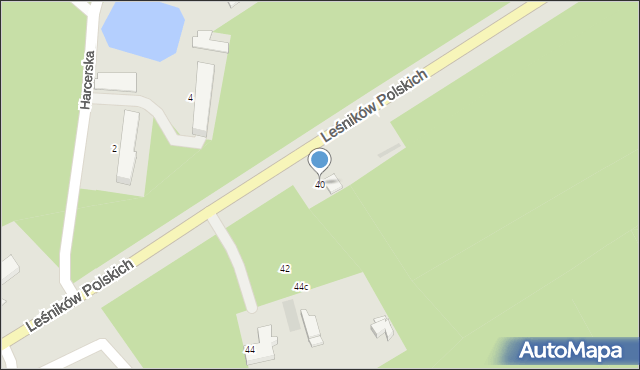 Łask, Leśników Polskich, 40, mapa Łask