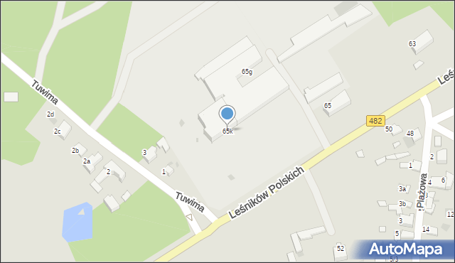 Łask, Leśników Polskich, 65k, mapa Łask