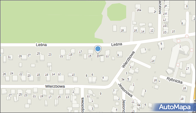 Łaziska Górne, Leśna, 13, mapa Łaziska Górne