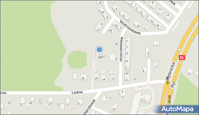 Łaziska Górne, Leśna, 16a, mapa Łaziska Górne