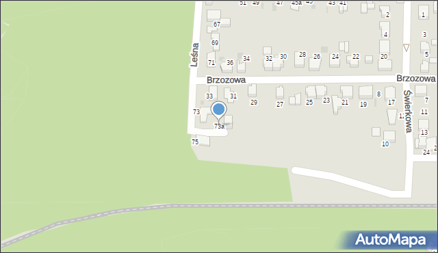 Łaziska Górne, Leśna, 73a, mapa Łaziska Górne
