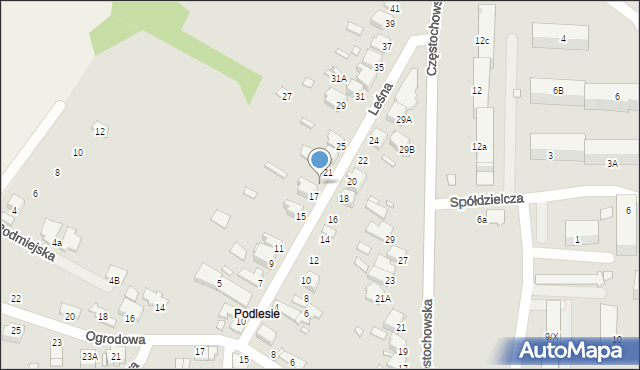 Łazy, Leśna, 19, mapa Łazy