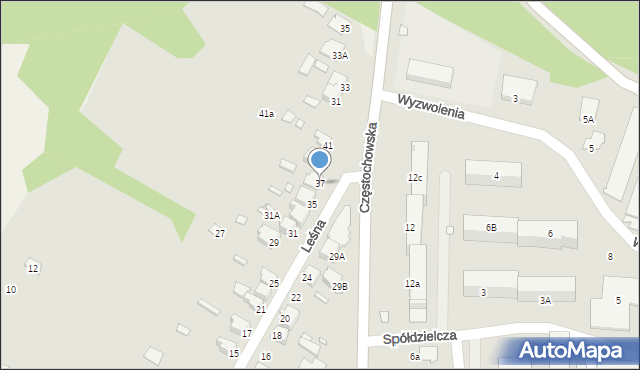 Łazy, Leśna, 37, mapa Łazy