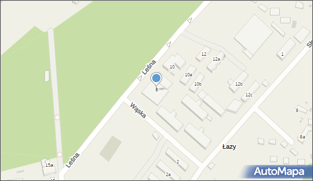 Łazy, Leśna, 8, mapa Łazy