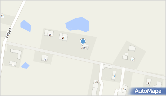 Łebień, Łebień, 15a, mapa Łebień