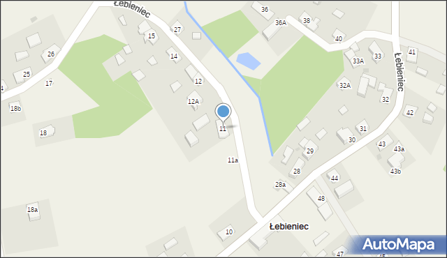 Łebieniec, Łebieniec, 11, mapa Łebieniec