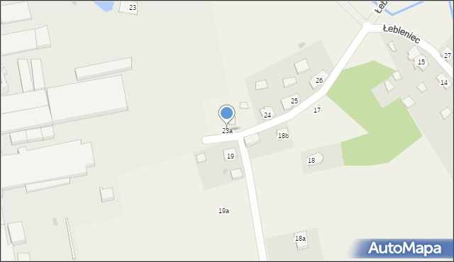 Łebieniec, Łebieniec, 23a, mapa Łebieniec