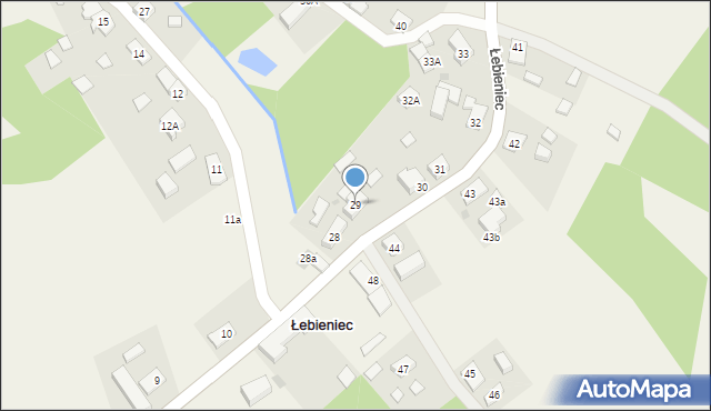 Łebieniec, Łebieniec, 29, mapa Łebieniec