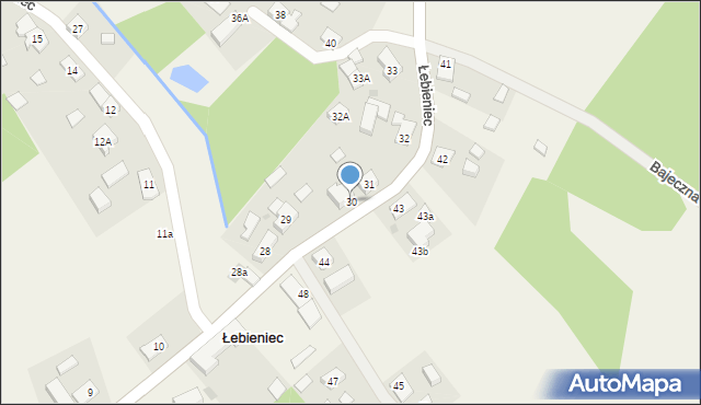 Łebieniec, Łebieniec, 30, mapa Łebieniec