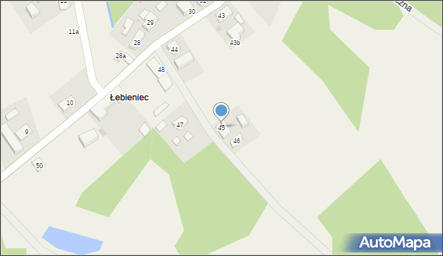 Łebieniec, Łebieniec, 45, mapa Łebieniec