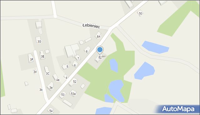 Łebieniec, Łebieniec, 51, mapa Łebieniec