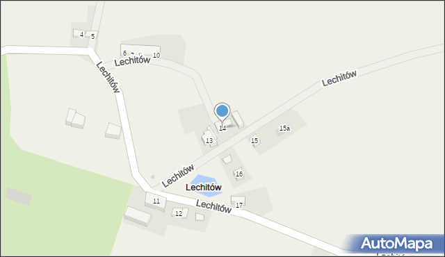 Lechitów, Lechitów, 14, mapa Lechitów