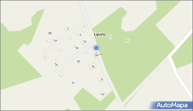 Łęcino, Łęcino, 5A, mapa Łęcino