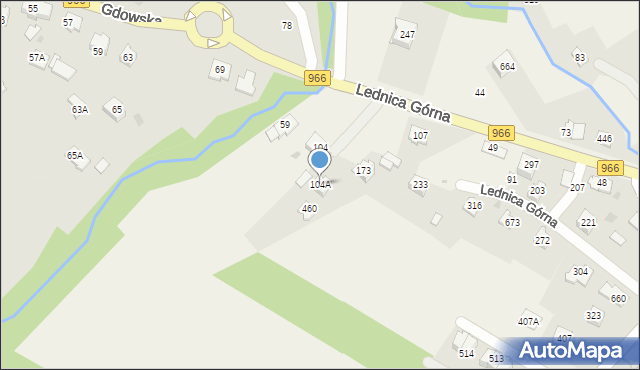 Lednica Górna, Lednica Górna, 104A, mapa Lednica Górna