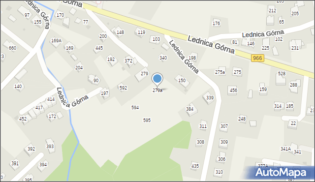 Lednica Górna, Lednica Górna, 279a, mapa Lednica Górna