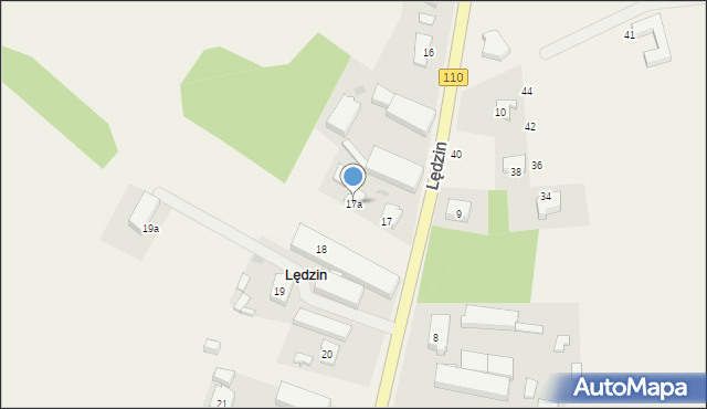 Lędzin, Lędzin, 17a, mapa Lędzin