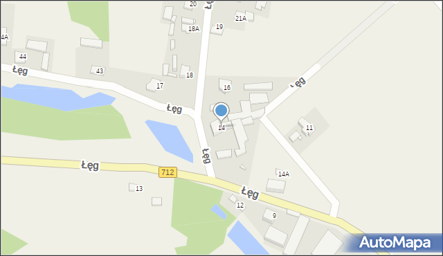 Łęg, Łęg, 14, mapa Łęg