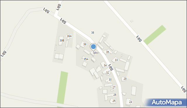 Łęg, Łęg, 37A, mapa Łęg