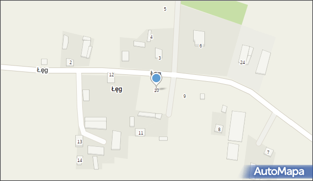 Łęg, Łęg, 10, mapa Łęg