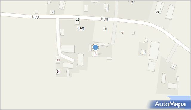 Łęg, Łęg, 11, mapa Łęg