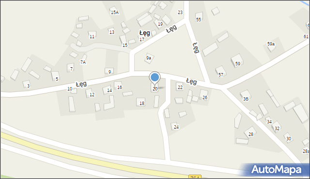 Łęg, Łęg, 20, mapa Łęg